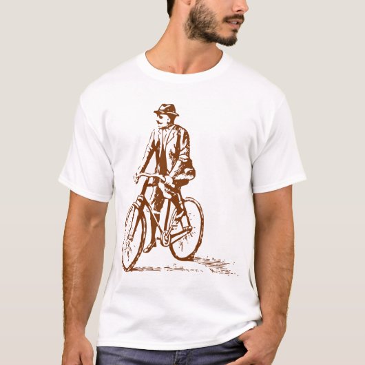 Man op een bike - Walnut Brown T-shirt (Voorkant)