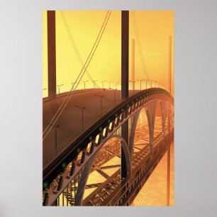 Man op een brug poster