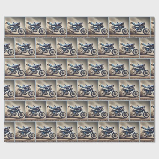 Man op een crossmotor cadeaupapier (Vlak)