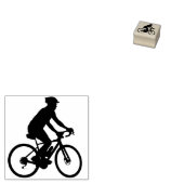 Man op een fiets rubberstempel (Gestempeld)