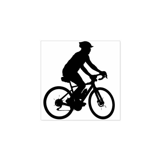 Man op een fiets rubberstempel (Afrduk)