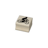 Man op een fiets rubberstempel (Stempel)