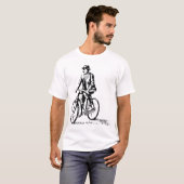 Man op een fiets - Zwart T-shirt (Voorkant volledig)