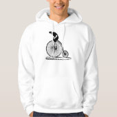 Man op een Penny Farthing - Black Hoodie (Voorkant)