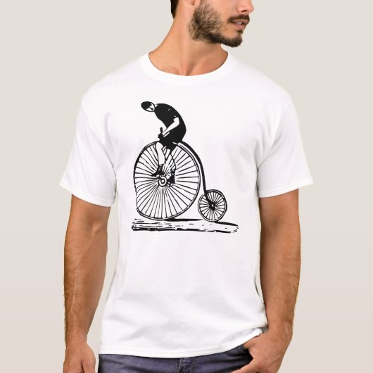 Man op een Penny Farthing - Black T-shirt (Voorkant)