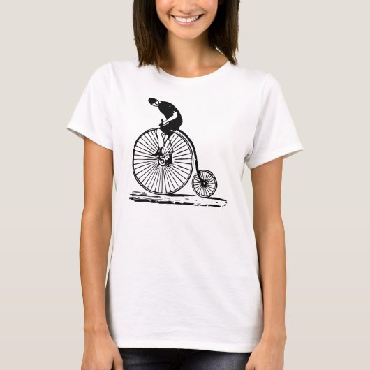 Man op een Penny Farthing - Black T-shirt (Voorkant)
