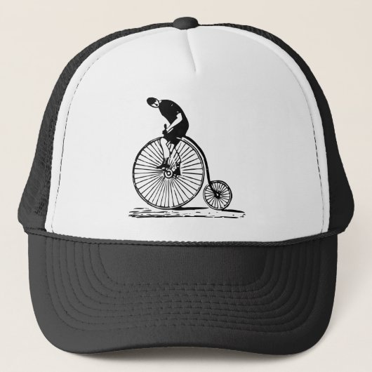 Man op een Penny Farthing - Black Trucker Pet (Voorkant)