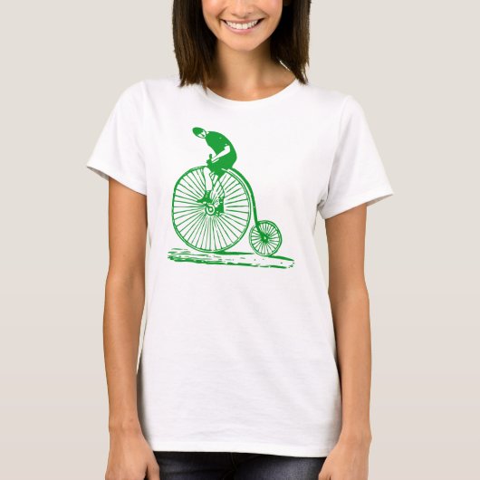 Man op een Penny Farthing - Grass Green T-shirt (Voorkant)