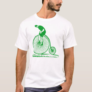 Man op een Penny Farthing - Grass Green T-shirt