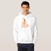 Man op een Penny Farthing - Oranje Hoodie (Voorkant volledig)