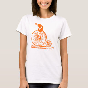 Man op een Penny Farthing - Oranje T-shirt