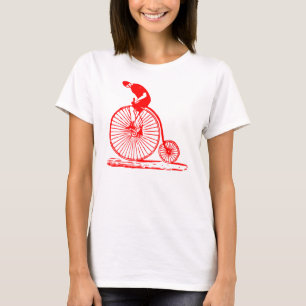 Man op een Penny Farthing - Red T-shirt