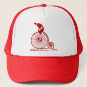 Man op een Penny Farthing - Ruby Red Trucker Pet (Voorkant)