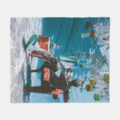 Man op een stoel onderwater met drijvende bodem fleece deken (Voorkant (Horizontaal))