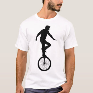 Man op eenwieler t-shirt
