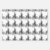 Man op fiets grafisch motiefpatroon inpakpapier vel (Voorkant 2)