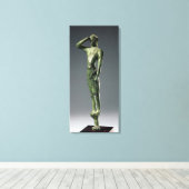 Man op gebed, Archaic Greek bronze sculptuur Canvas Afdruk (Insitu (Houten vloer))