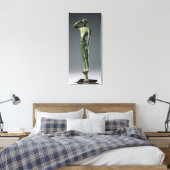 Man op gebed, Archaic Greek bronze sculptuur Canvas Afdruk (Insitu (Slaapkamer))