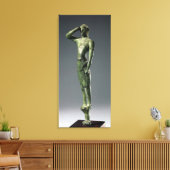 Man op gebed, Archaic Greek bronze sculptuur Canvas Afdruk (Insitu (Woonkamer))