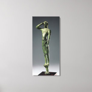 Man op gebed, Archaic Greek bronze sculptuur Canvas Afdruk