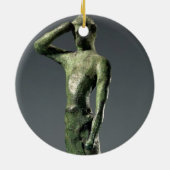 Man op gebed, Archaic Greek bronze sculptuur Keramisch Ornament (Achterkant)