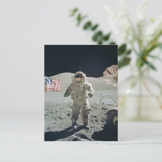 Man op het maan briefkaart (Staand voorkant)