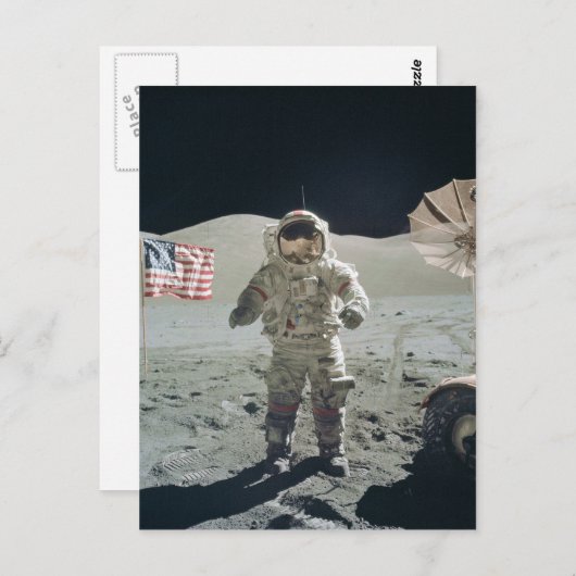 Man op het maan briefkaart (Voorkant / Achterkant)