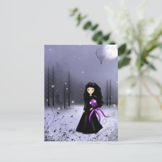 man op het maan briefkaart (Staand voorkant)