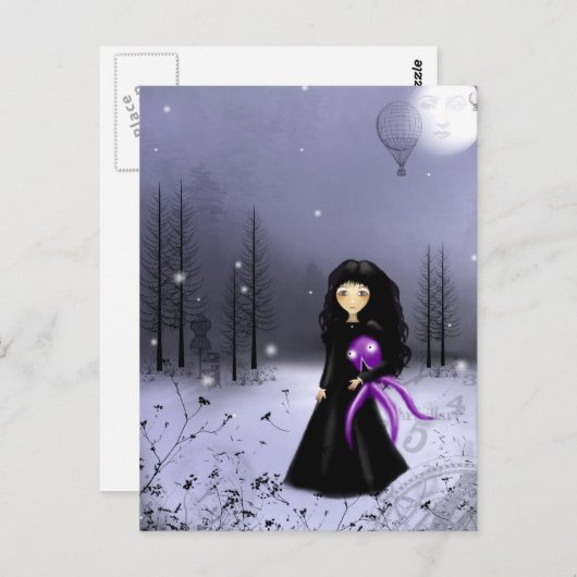 man op het maan briefkaart (Voorkant / Achterkant)