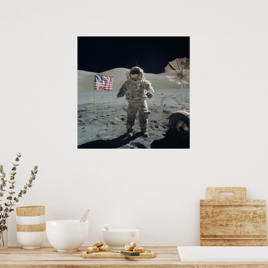 Man op het Poster Moon (Keuken)