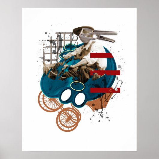 Man op het Poster van wielen (Voorkant)