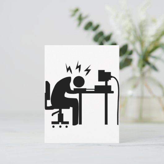 Man op het werk briefkaart (Staand voorkant)