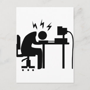 Man op het werk briefkaart