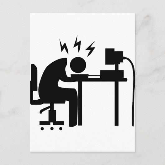 Man op het werk briefkaart (Voorkant)