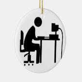 Man op het werk keramisch ornament (Rechts)