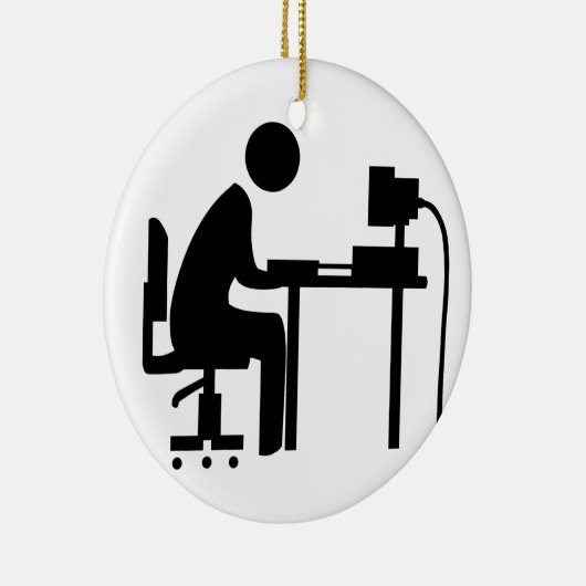 Man op het werk keramisch ornament (Rechts)