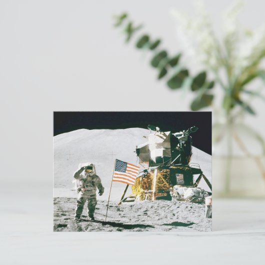 Man op maan briefkaart (Staand voorkant)