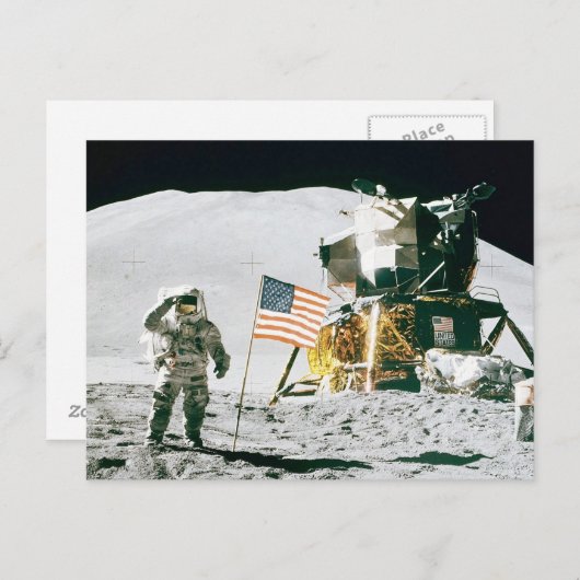 Man op maan briefkaart (Voorkant / Achterkant)