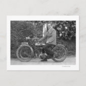 Man op oude motorfiets B.S.A. Briefkaart (Voorkant)