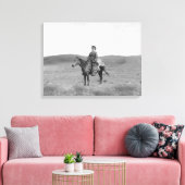 Man op paarden met een slakkenantilopen foto canvas afdruk (Insitu (Woonkamer))