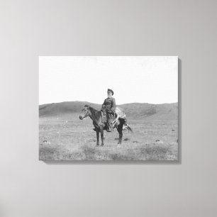 Man op paarden met een slakkenantilopen foto canvas afdruk