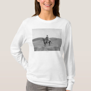 Man op paarden met een slakkenantilopen foto t-shirt