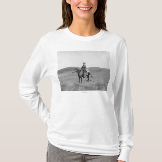 Man op paarden met een slakkenantilopen foto t-shirt (Voorkant)