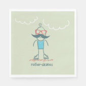 Man op rollerskates servet (Voorkant)