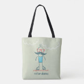 Man op rollerskates tote bag (Achterkant)