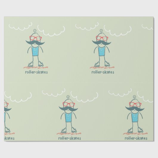 Man op rolpoorten cadeaupapier (Vlak)