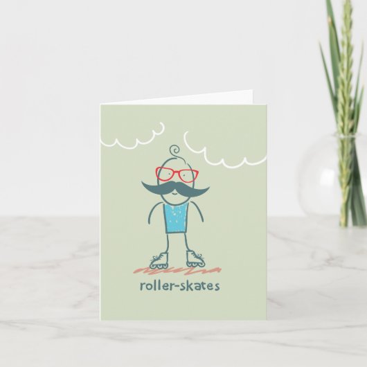 Man op rolpoorten kaart (Voorkant)