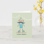 Man op rolpoorten kaart (Gele Bloem)