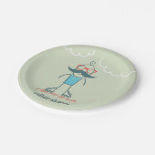 Man op rolpoorten papieren bordje (Gekanteld)