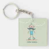 Man op rolpoorten sleutelhanger (Voorkant)